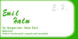 emil halm business card